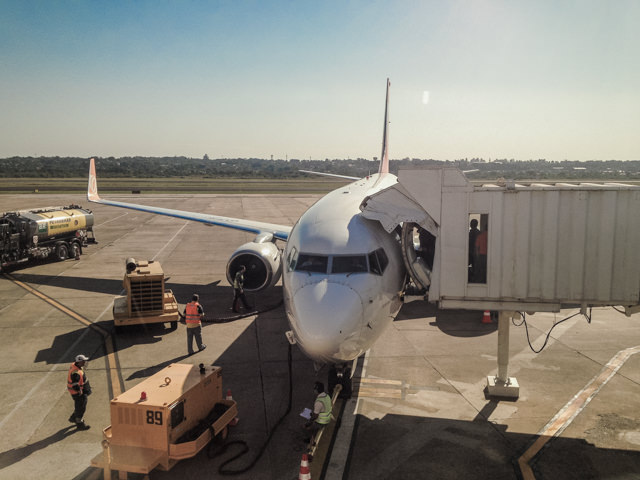 DELTA航空の飛行機