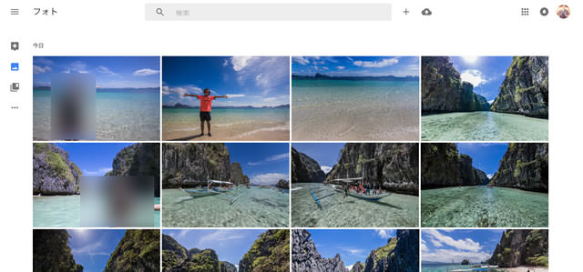 google photos webブラウザ上の画面