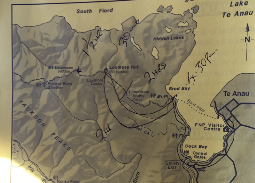 Kepler track 1day trek map